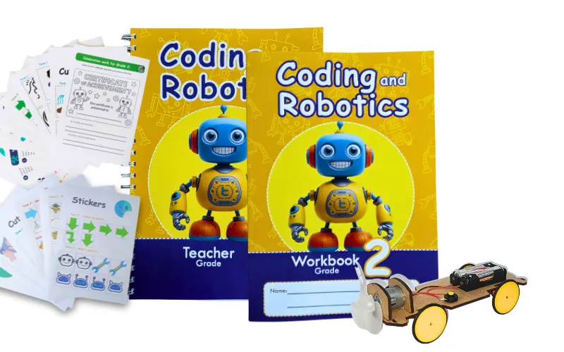 Grade 2 unplugged robotics and coding workbook kit