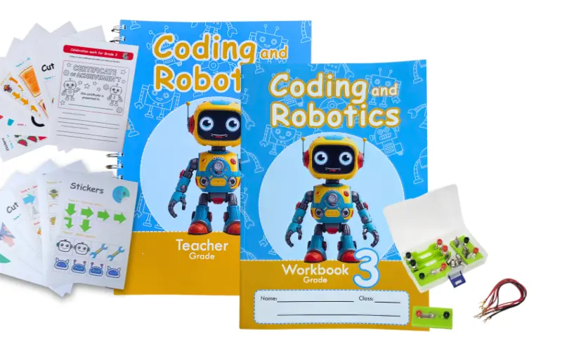 Grade 3 unplugged robotics and coding workbook kit