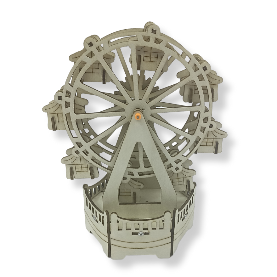 STEM Educational Toy - Mansion Manor on the wheel the Wooden Mechanical Ferris Wheel Kit