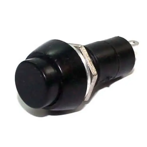 12mm Panel Mount Push Button PBS Black