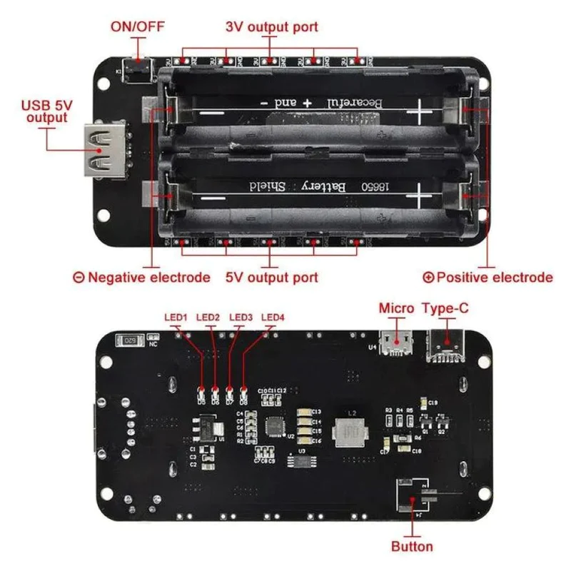 18650 Lithium Battery Shield 2 cell