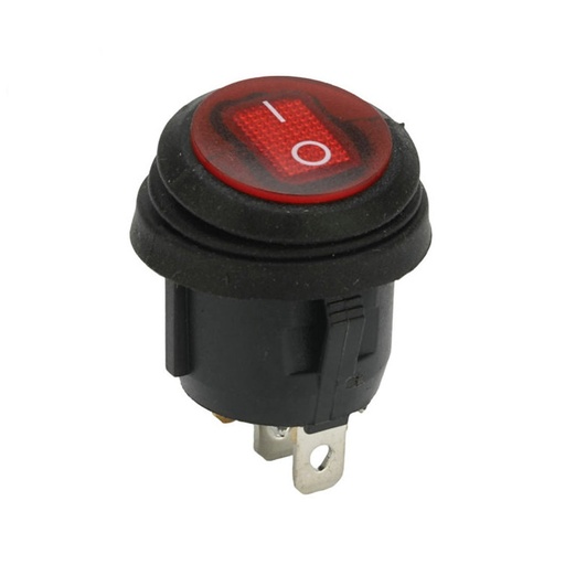 [EC-081] Waterproof Round Rocker Switch with red light