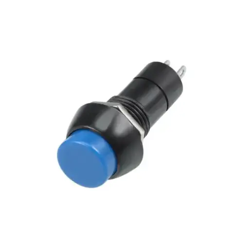 [EC-116-Blue-N] 12mm Panel Mount Push Button PBS Blue