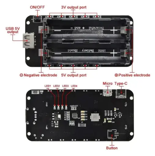 [MOD-190-2section-N] 18650 Lithium Battery Shield 2 cell